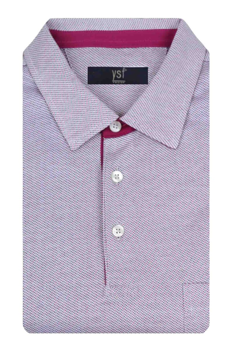 Erkek Gri Lacivert Regular Fit Polo Yaka Desenli Tshirt - 3