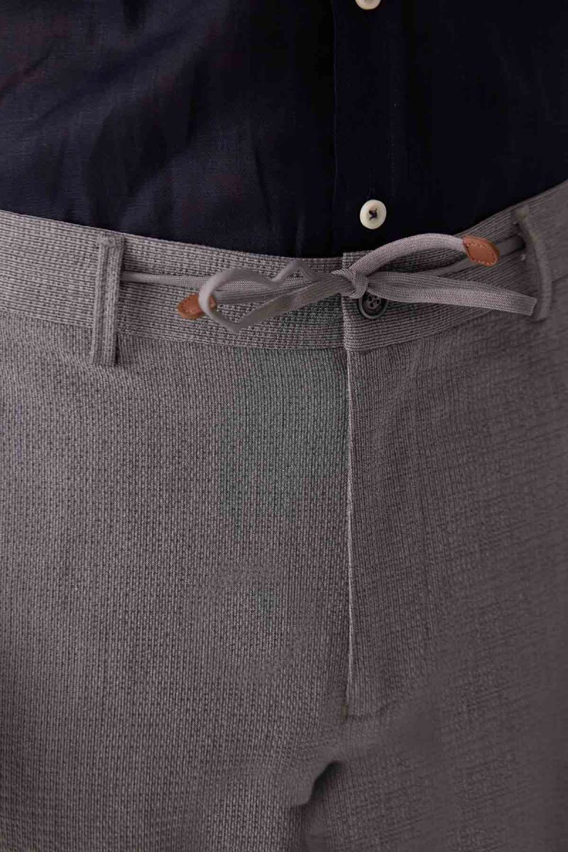 Erkek Gri Regular Fit Beli Lastikli İpli Fermuarlı Likralı Jogger Pantolon - 7