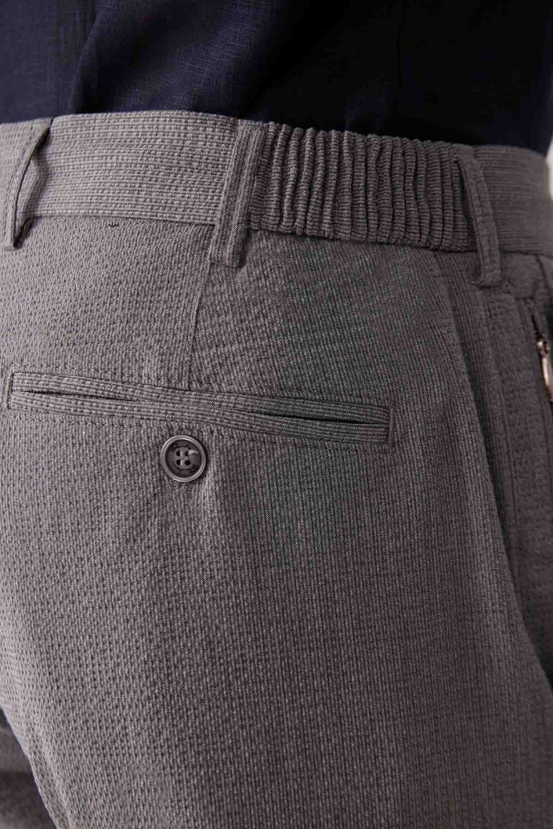 Erkek Gri Regular Fit Beli Lastikli İpli Fermuarlı Likralı Jogger Pantolon - 8