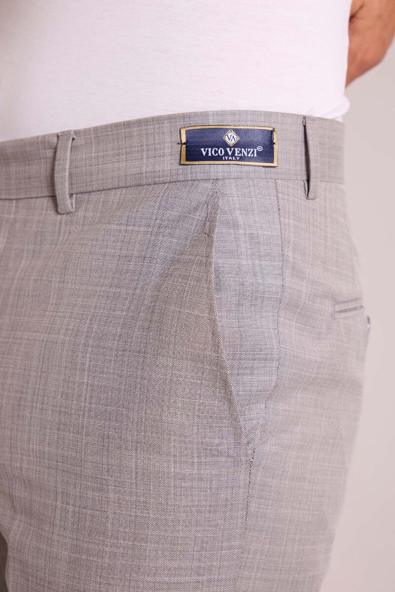 Erkek Gri Regular Fit Yün Kumaş Pantolon - 7