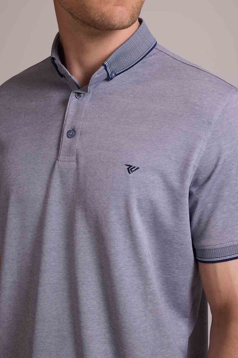 Erkek Gri Regular Fit Merserize Polo Yaka T-shirt - 7
