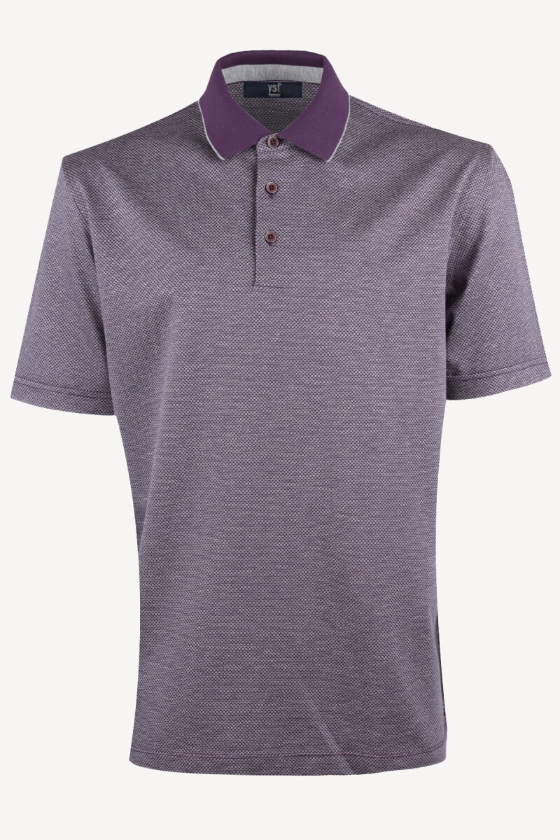 Erkek Gri Regular Fit Polo Yaka Desenli Tshirt - 1