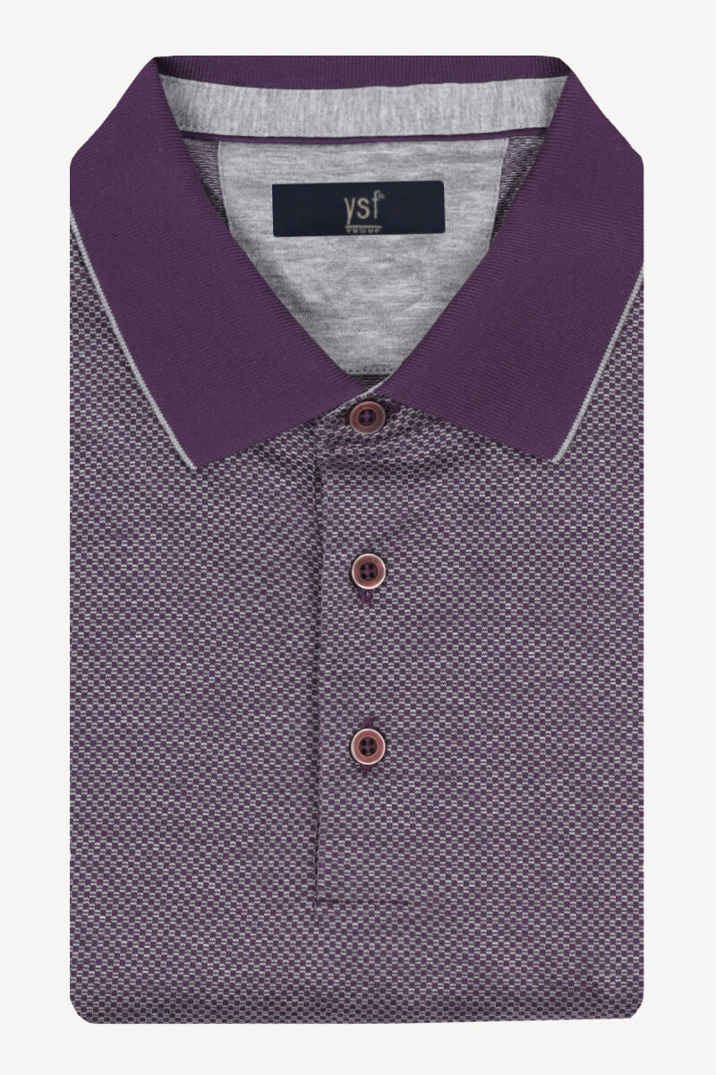 Erkek Gri Regular Fit Polo Yaka Desenli Tshirt - 3