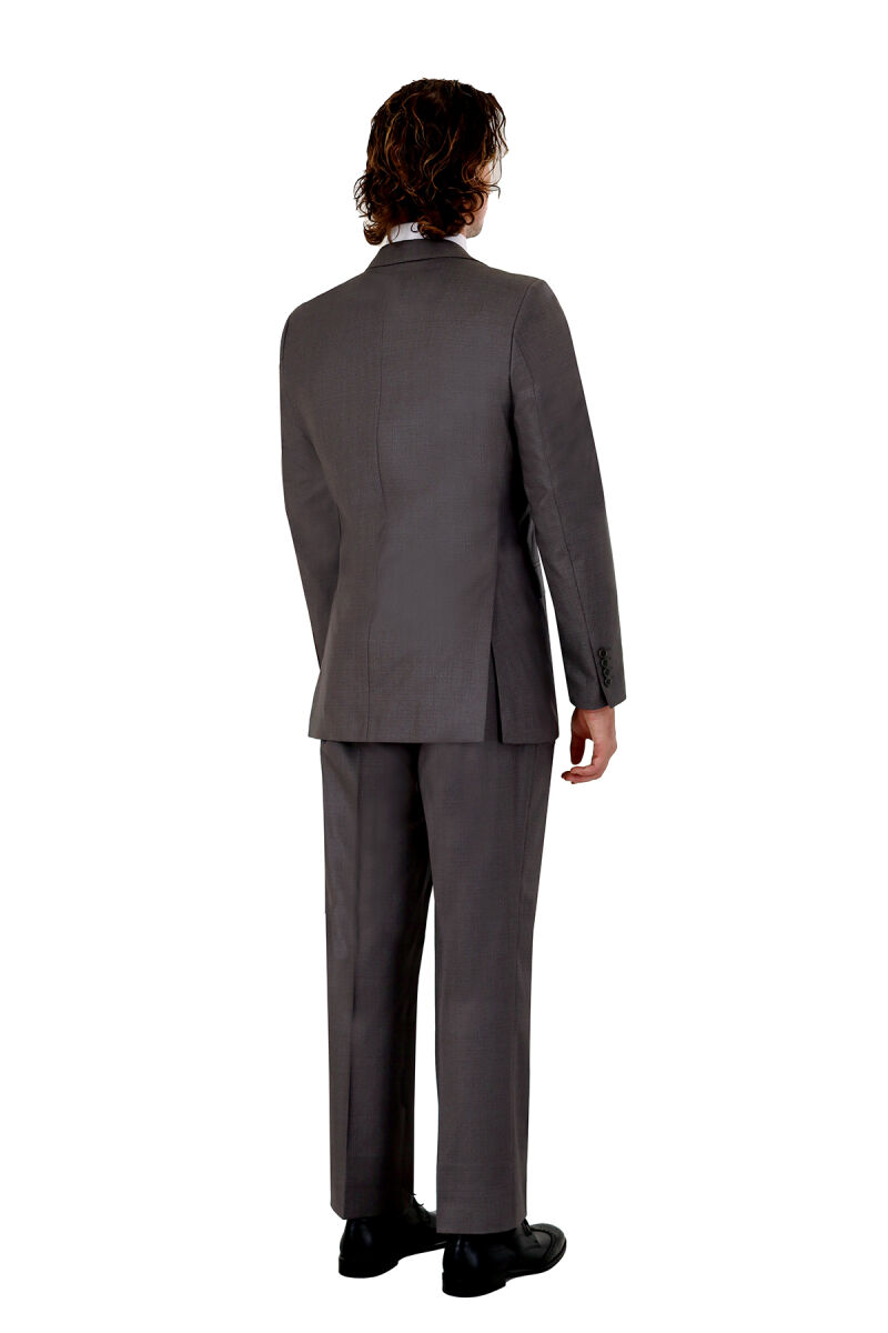 Erkek Gri Regular Fit Takım Elbise - 4
