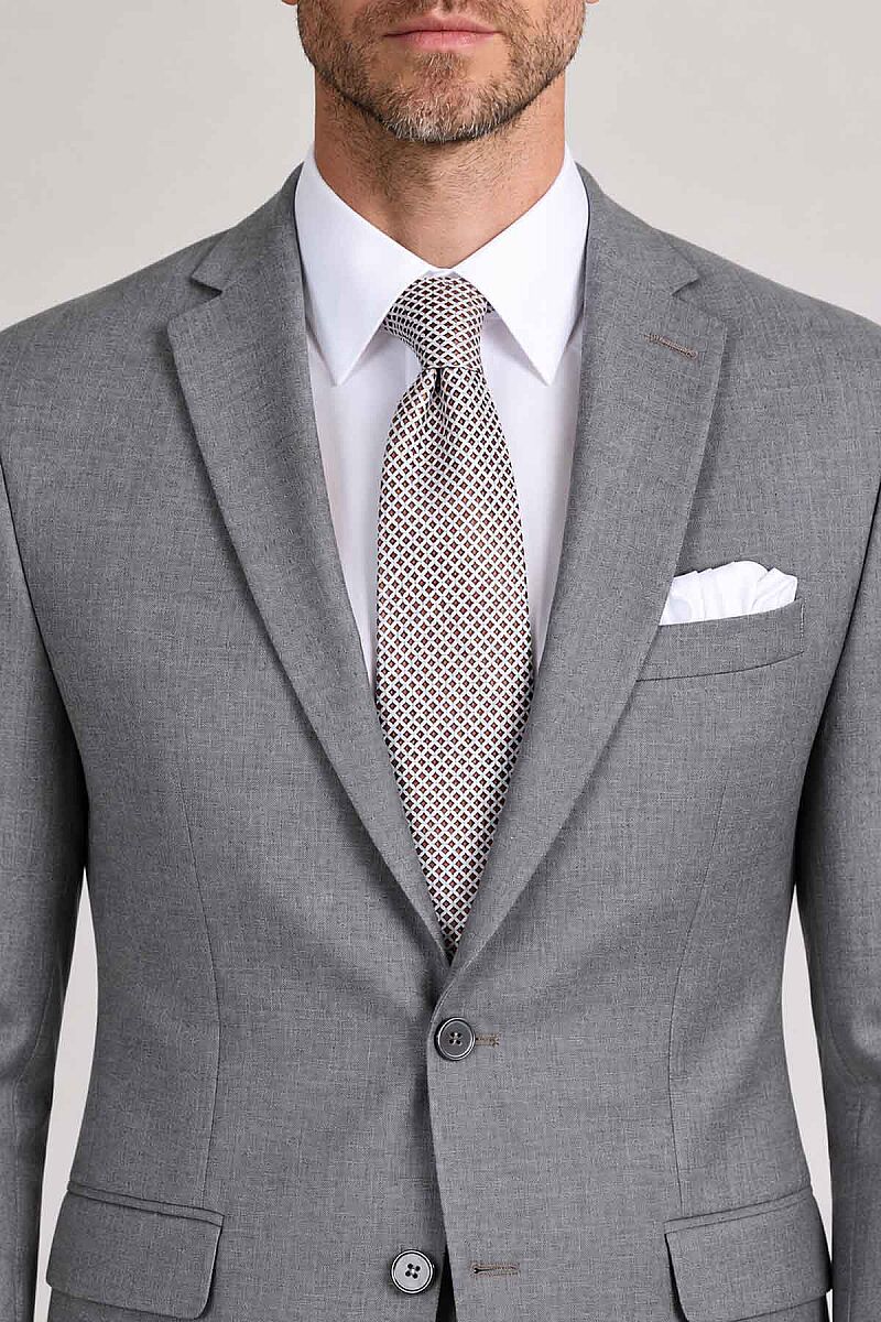 Erkek Gri Regular Fit Takım Elbise - 9