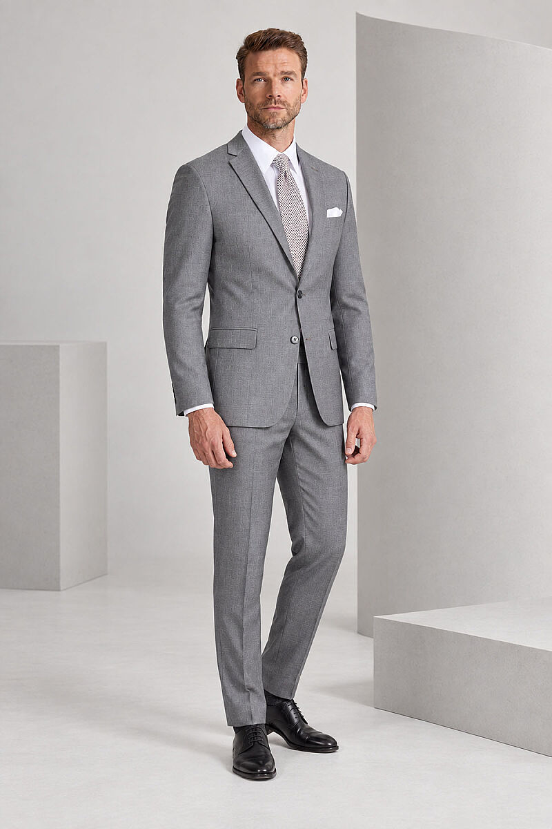 Erkek Gri Regular Fit Takım Elbise - 6