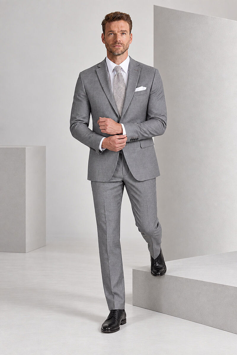 Erkek Gri Regular Fit Takım Elbise - 8