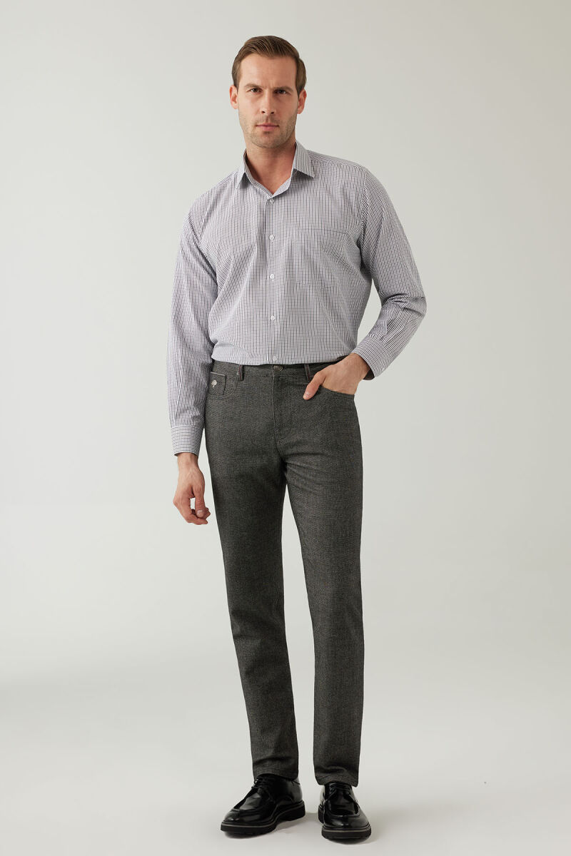 Erkek Gri Regular Fit Üst Cep Spor Kanvas Pantolon - 1