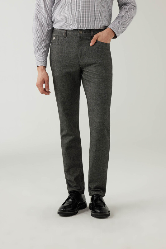 Erkek Gri Regular Fit Üst Cep Spor Kanvas Pantolon