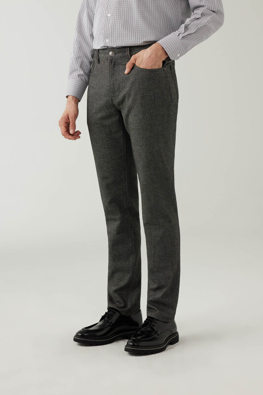 Erkek Gri Regular Fit Üst Cep Spor Kanvas Pantolon