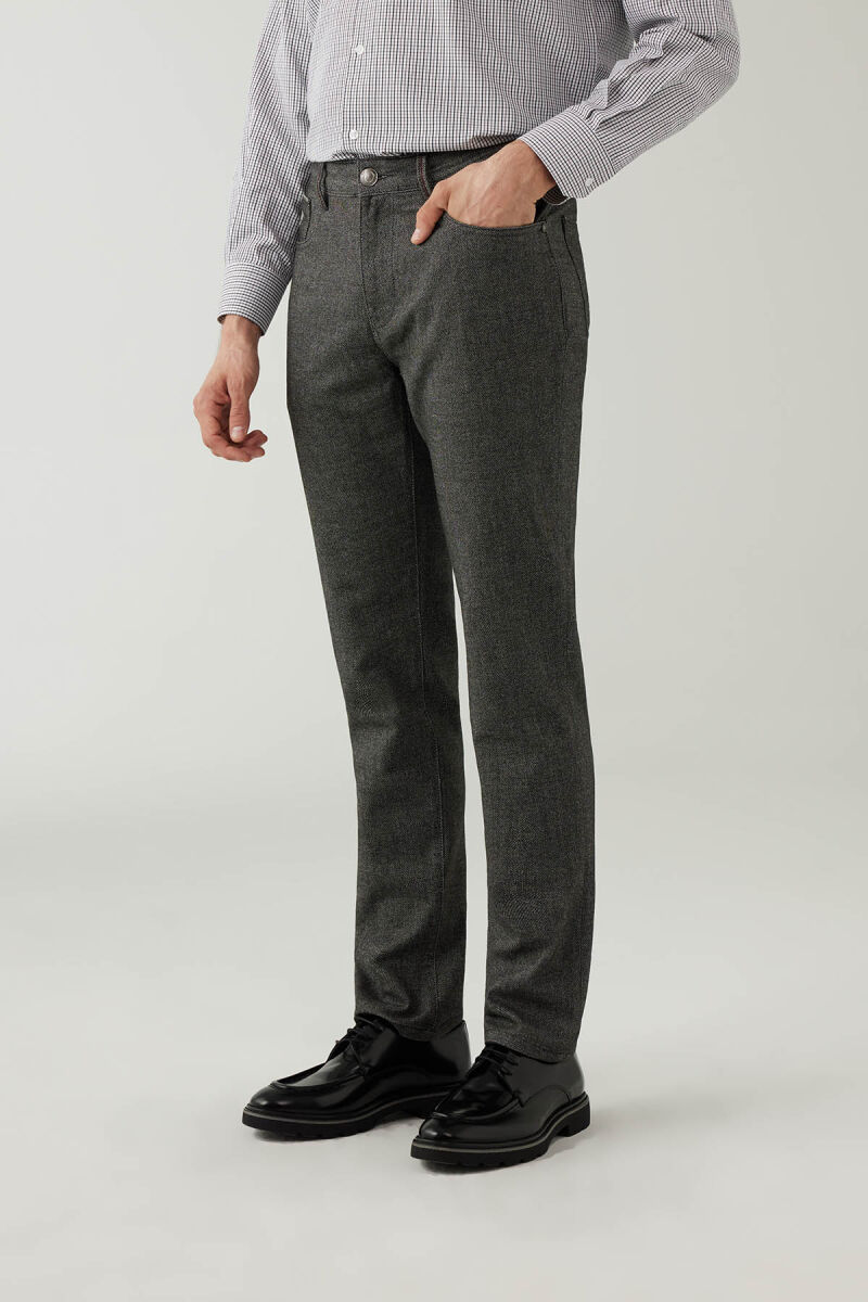 Erkek Gri Regular Fit Üst Cep Spor Kanvas Pantolon - 3