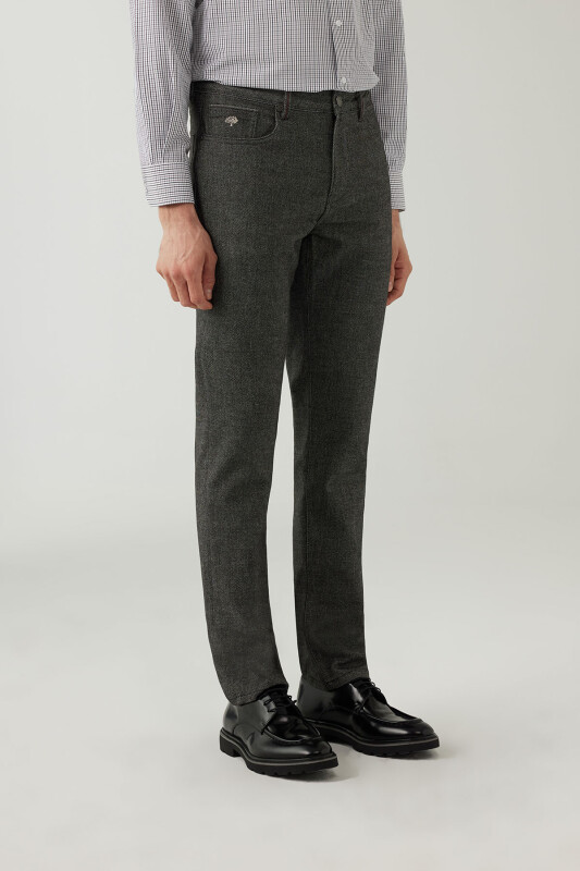 Erkek Gri Regular Fit Üst Cep Spor Kanvas Pantolon