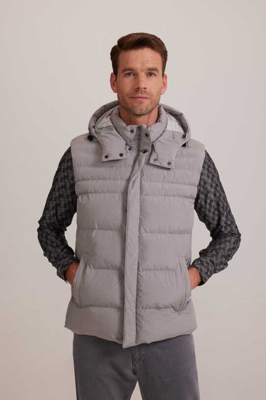 Erkek Gri Regular Fit Yelek