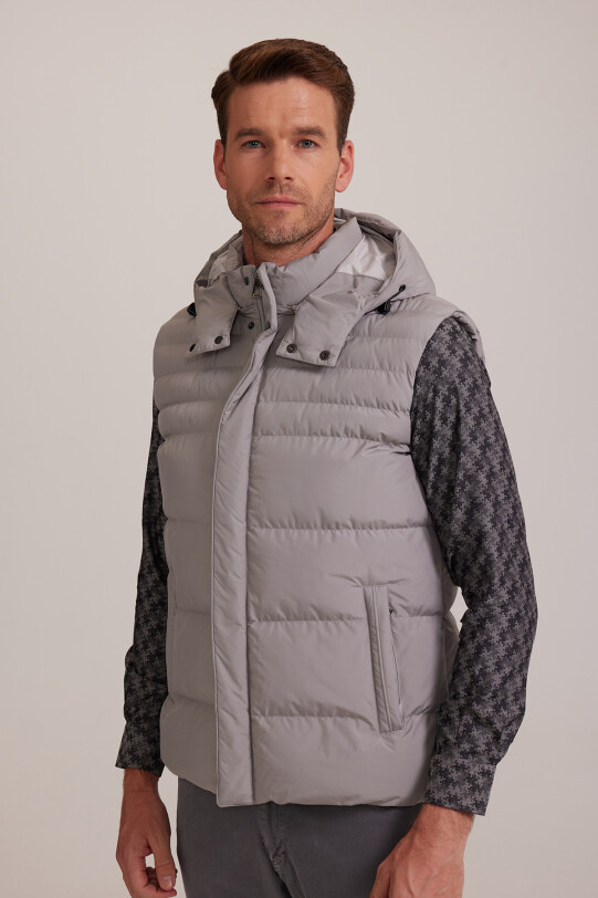 Erkek Gri Regular Fit Yelek