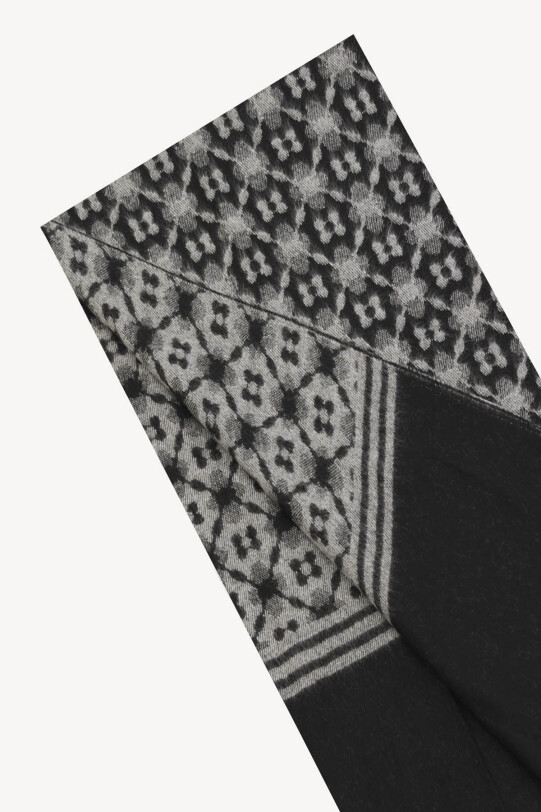 Erkek Gri Siyah Desenli Kaşkol - YSF (1)