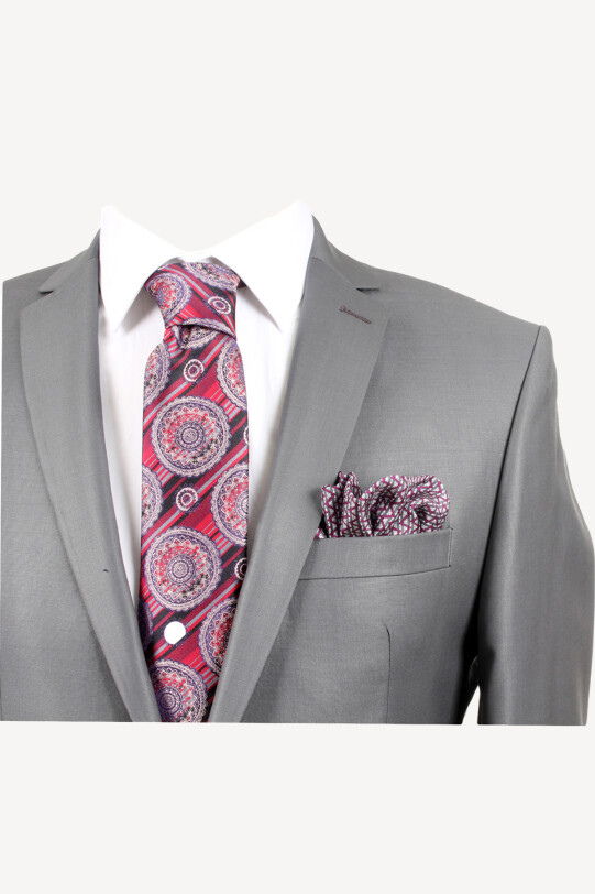 Erkek Gri Slim Fit Takım Elbise