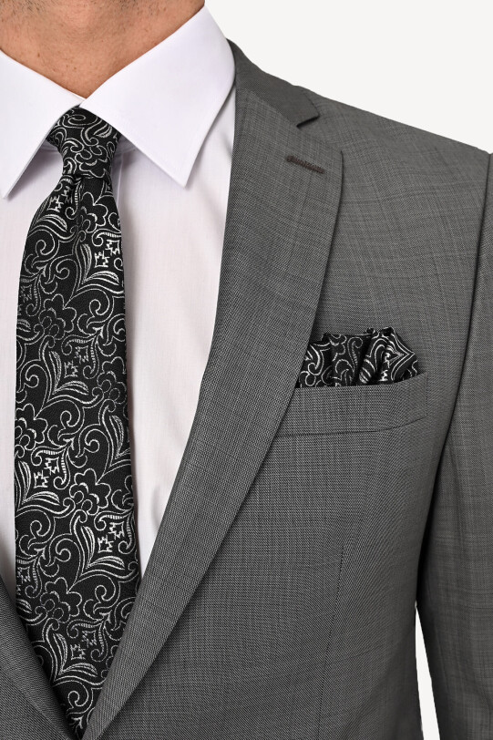 Erkek Gri Slim Fit Takım Elbise