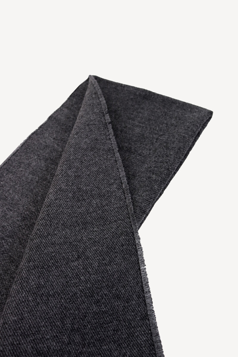 Erkek Gri Yünlü Düz Kaşkol - 2