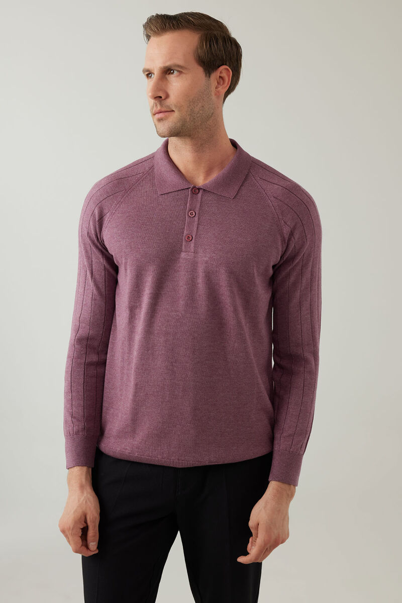 Erkek Gül Kurusu Pamuklu Polo Yaka Triko - 2