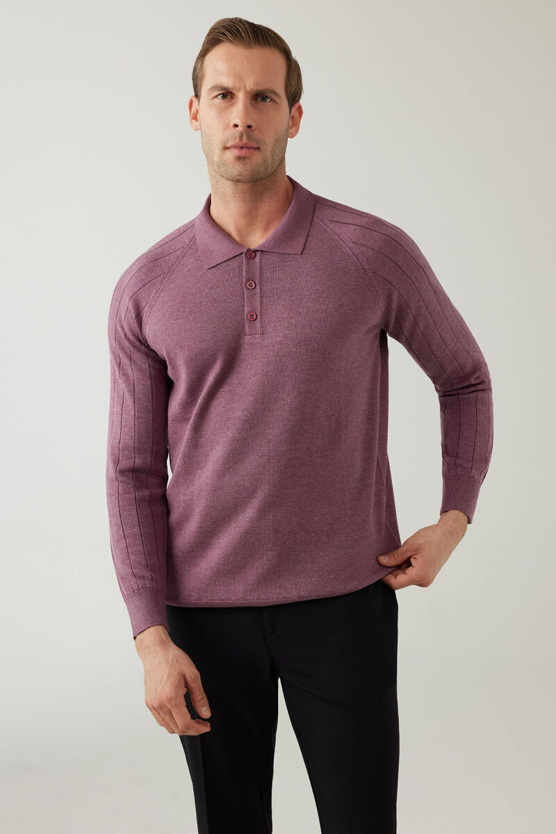 Erkek Gül Kurusu Pamuklu Polo Yaka Triko - 5