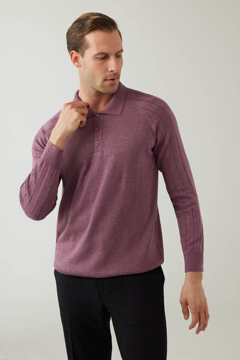 Erkek Gül Kurusu Pamuklu Polo Yaka Triko - 6