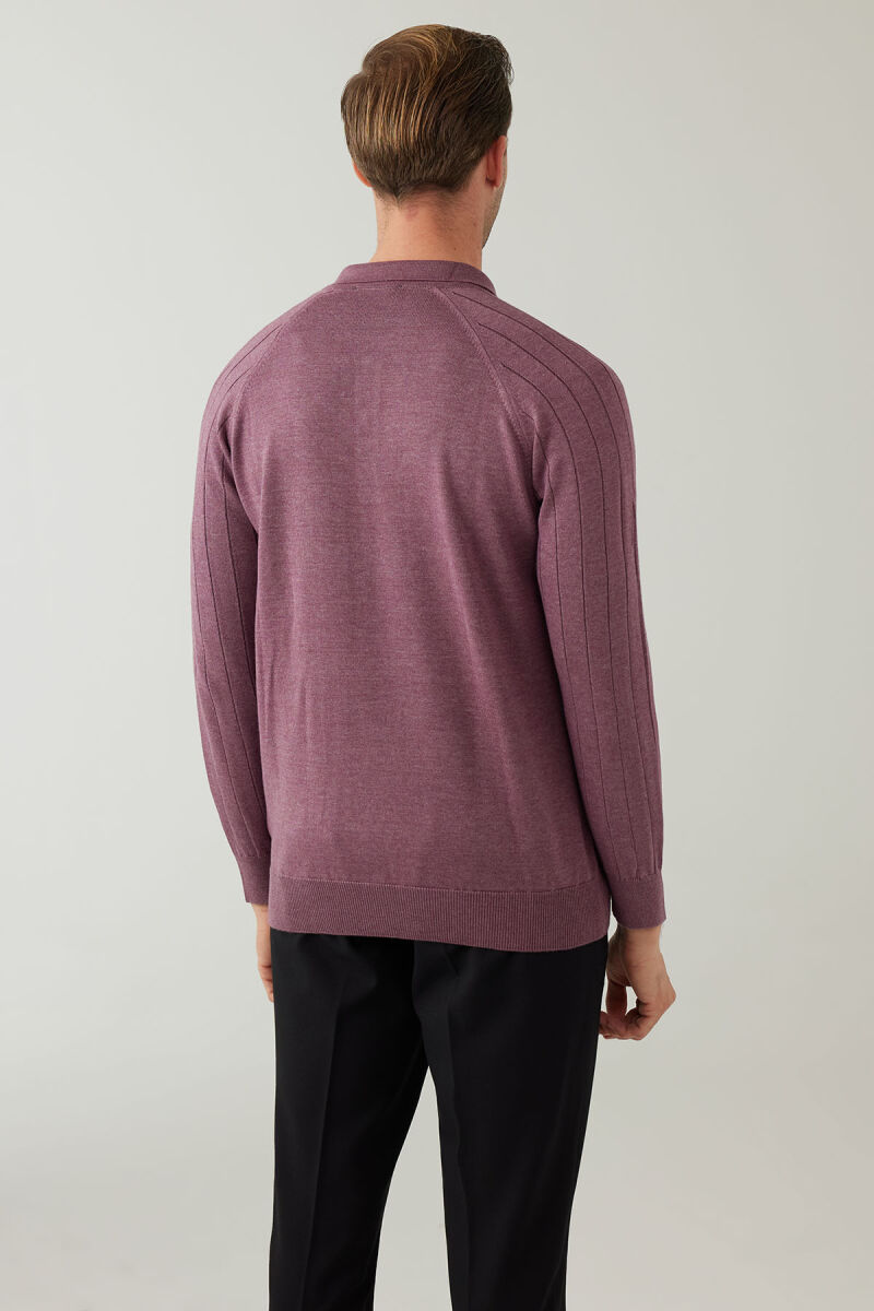 Erkek Gül Kurusu Pamuklu Polo Yaka Triko - 8