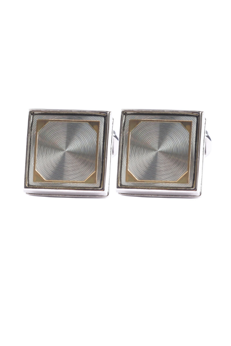 Erkek Gümüş Gold Kol Düğmesi - 1