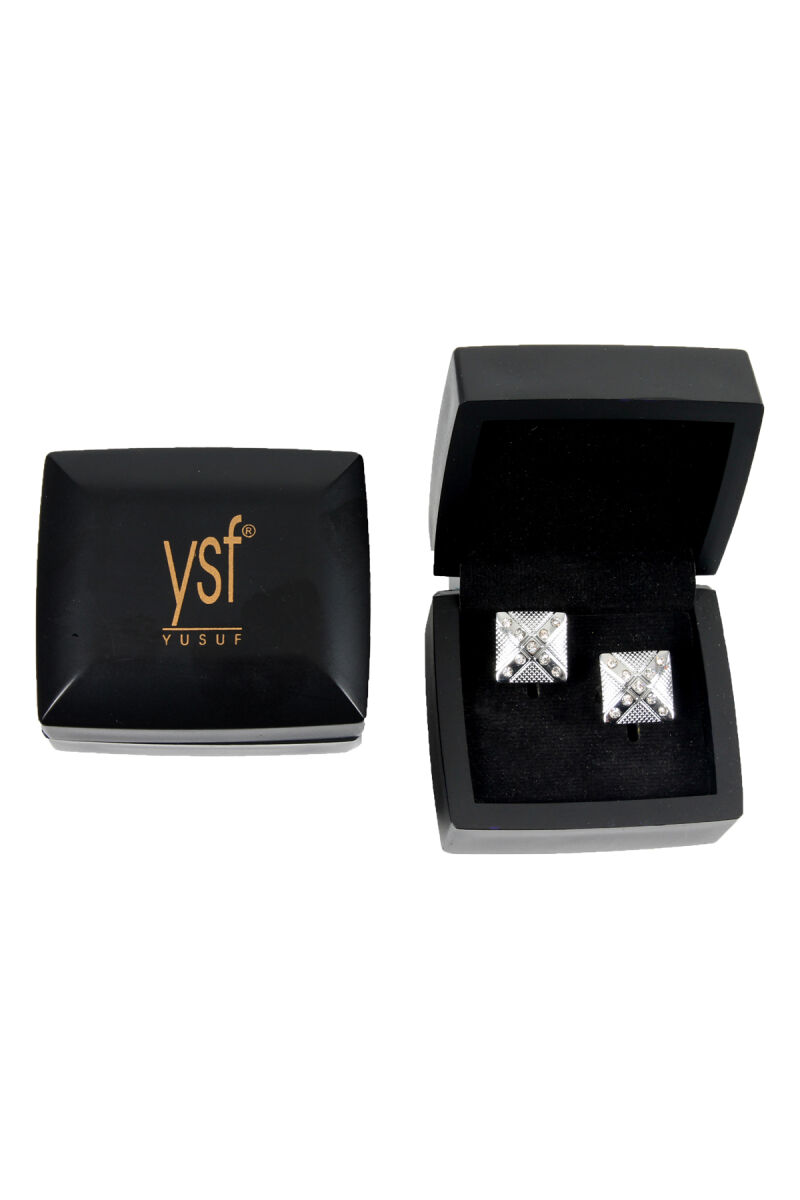 Erkek Gümüş Taşlı Kol Düğmesi - 1