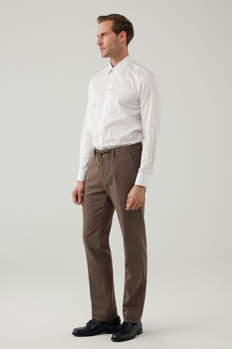 Erkek Haki Yeşil Regular Fit Jogger Yan Cep Kanvas Pantolon - 5