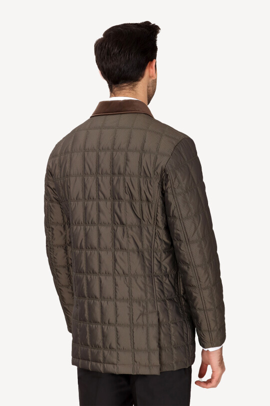 Erkek Haki Yeşil Spor Klasik Kaban