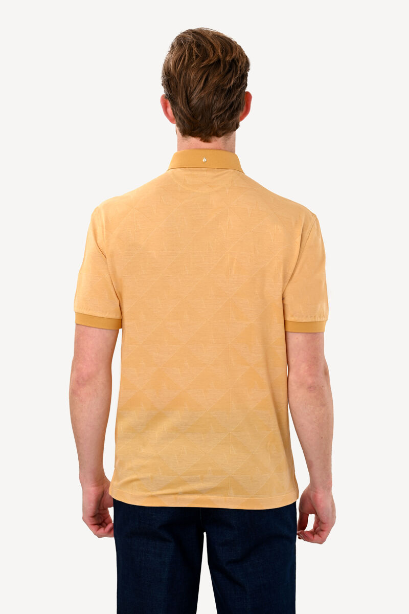 Erkek Hardal Desenli Polo Yaka Tshirt - 6