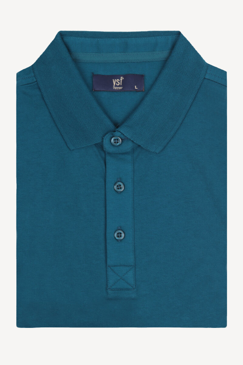 Erkek İndigo Mavi Polo Yaka Regular Fit Tshirt - 3
