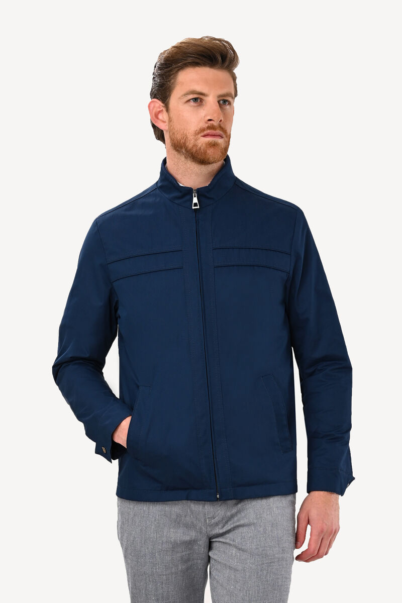 Erkek İndigo Mavi Yazlık Spor Mont - 1