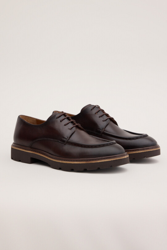 Erkek Kahverengi Deri Klasik Ayakkabı