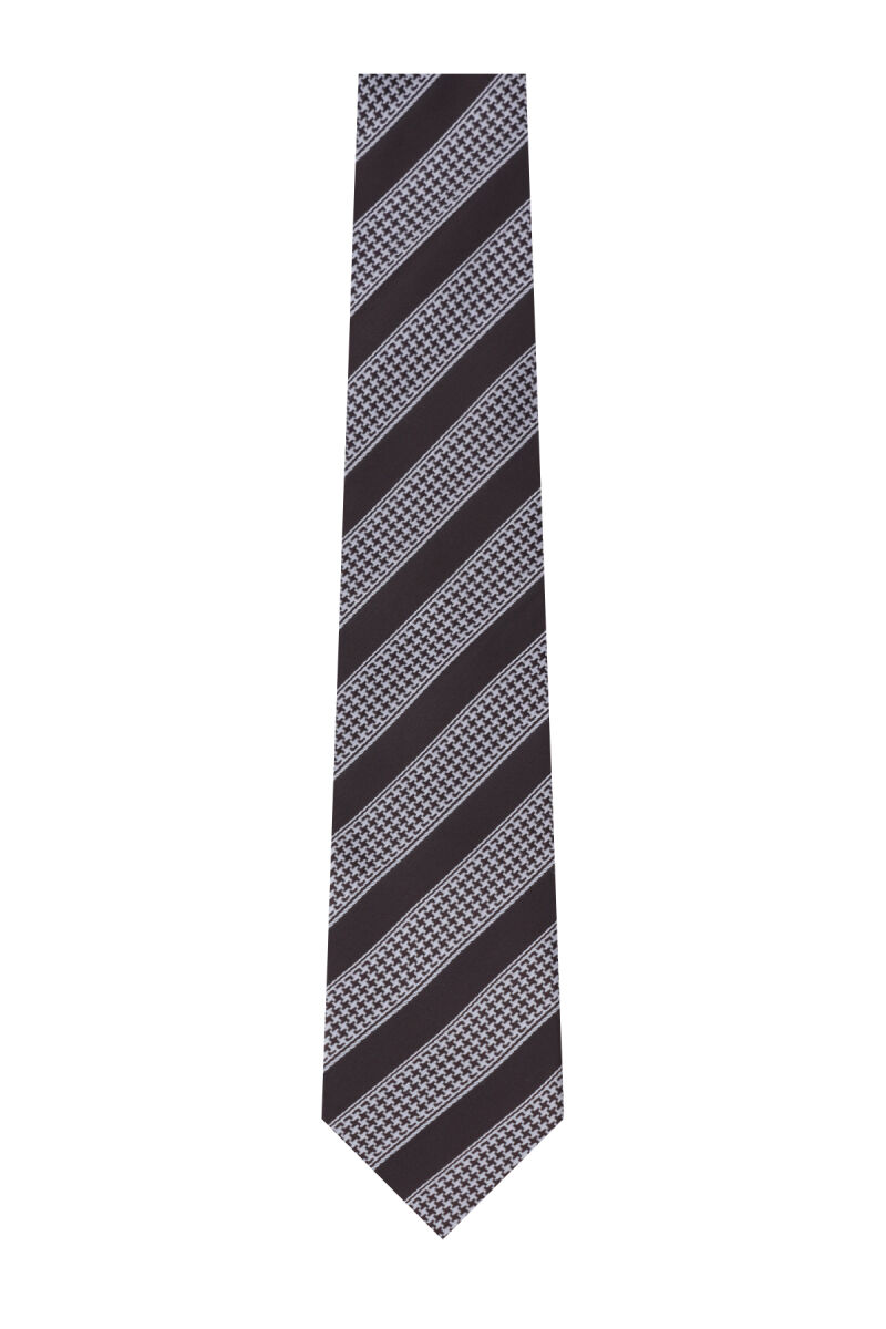 Erkek Kahverengi Desenli Kravat - 1