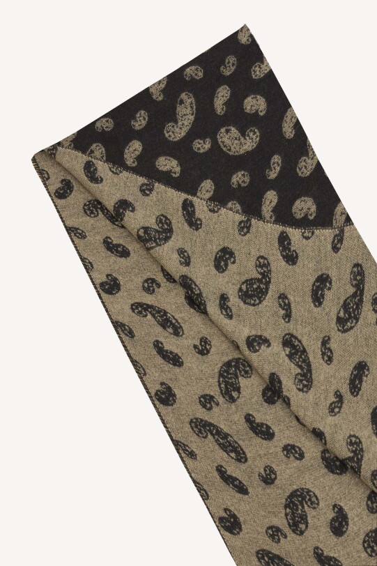 Erkek Kahverengi Desenli Yünlü Kaşkol - YSF (1)