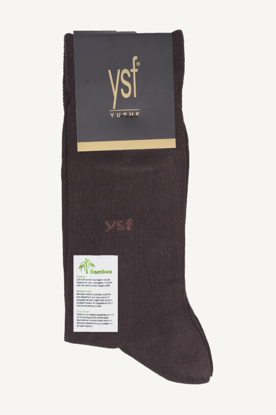 Erkek Kahverengi Erkek Dikişsiz Bambu Çorap - YSF