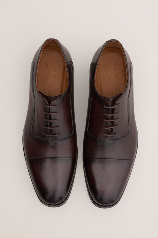 Erkek Kahverengi Mat Bağcıklı Ayakkabı