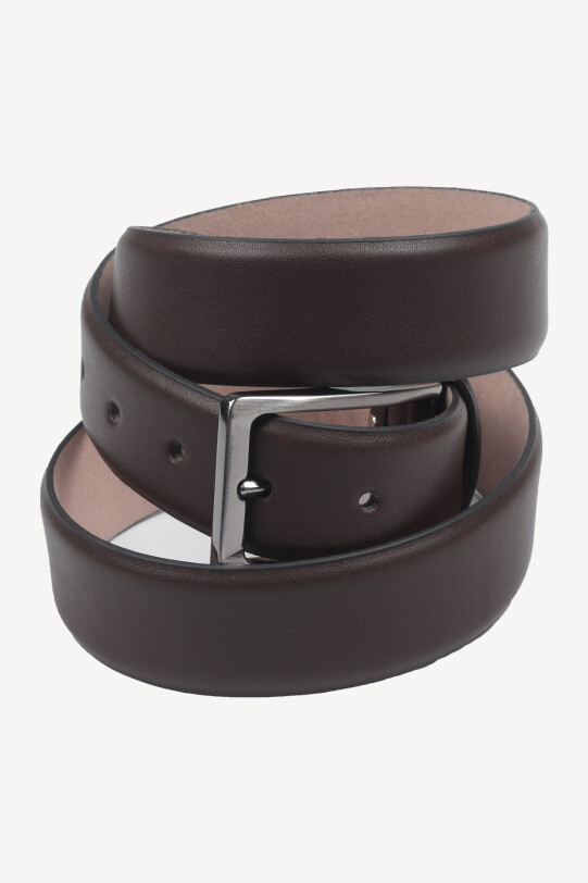 Erkek Kahverengi Mat Klasik Deri Kemer