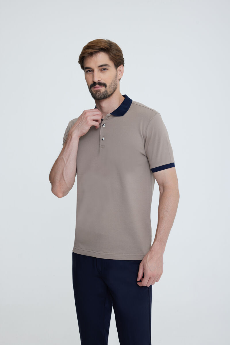 Erkek Kahverengi Polo Yaka T-shirt - 2