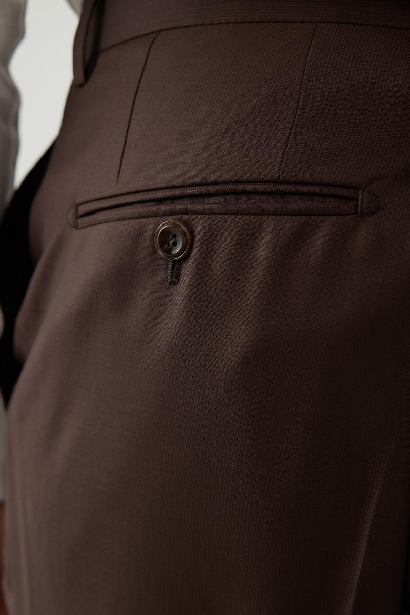 Erkek Kahverengi Regular Fit Takım Elbise - 11