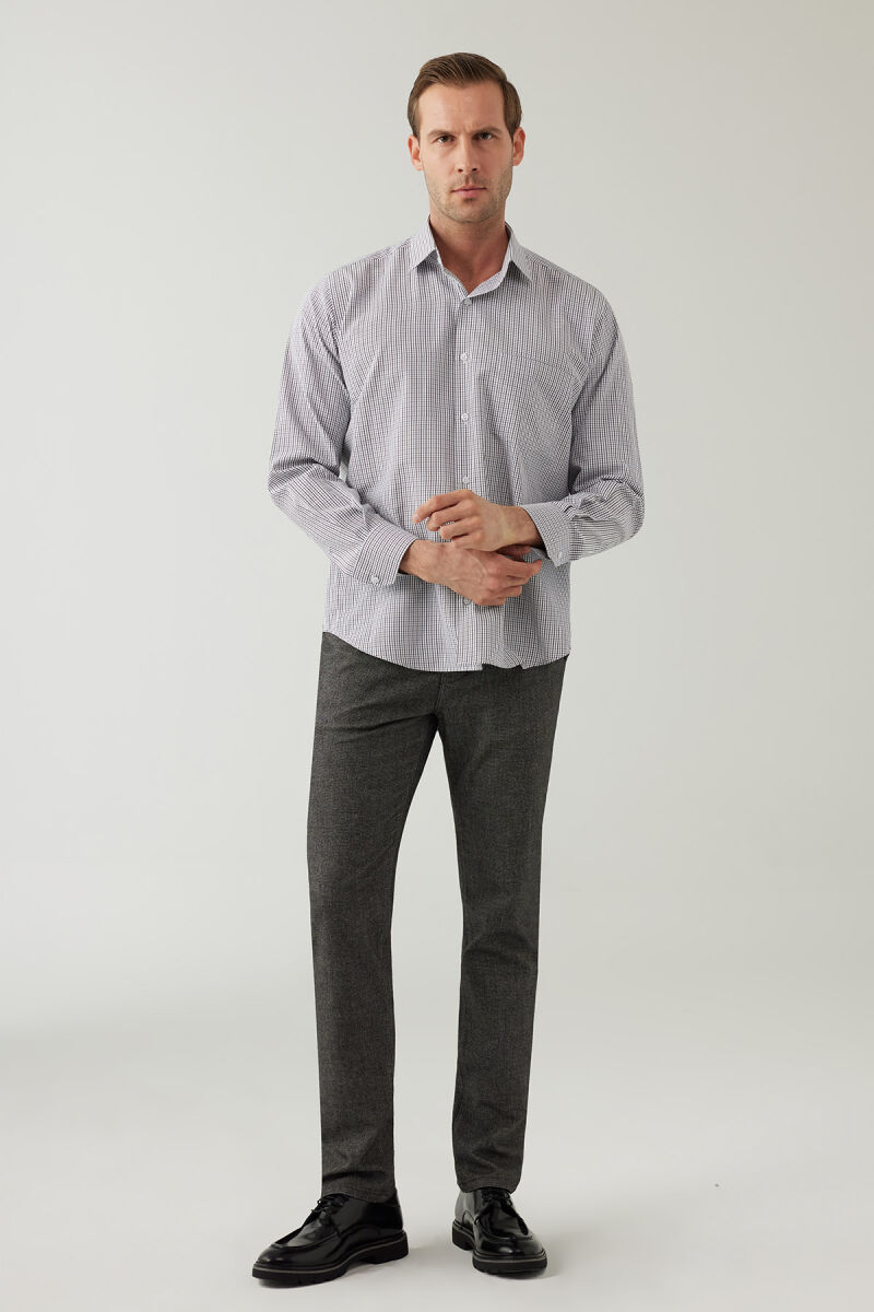 Erkek Kahverengi Regular Fit Uzun Kol Pamuklu Gömlek - 3