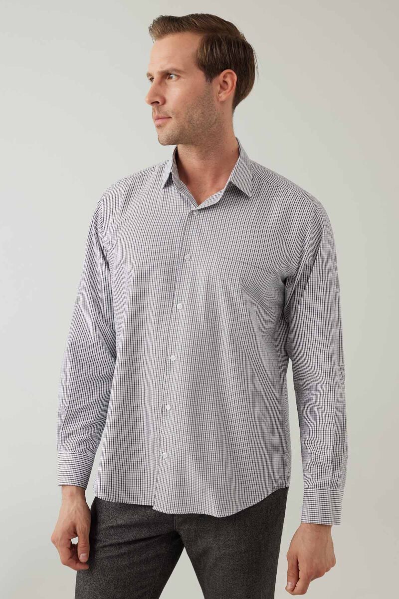 Erkek Kahverengi Regular Fit Uzun Kol Pamuklu Gömlek - 6