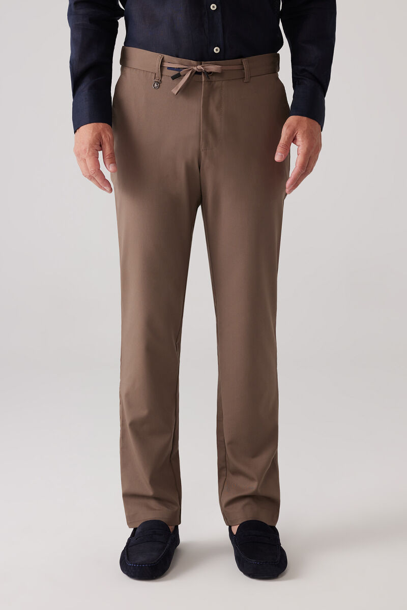 Erkek Kahverengi Yazlık Yan Cep Jogger Pantolon - 1