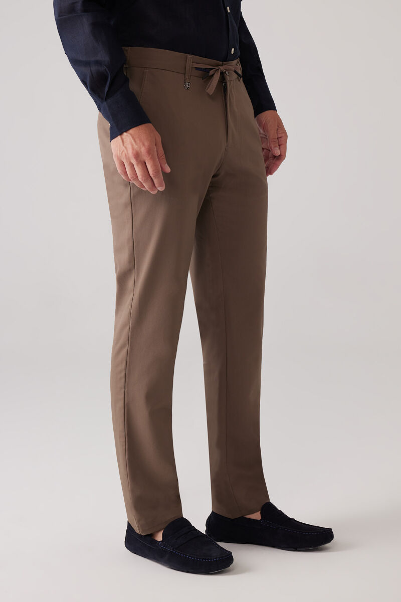 Erkek Kahverengi Yazlık Yan Cep Jogger Pantolon - 3