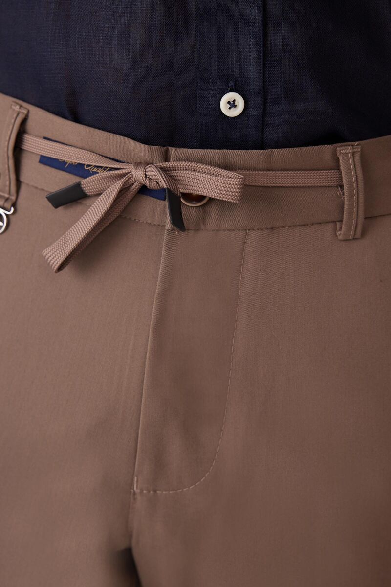 Erkek Kahverengi Yazlık Yan Cep Jogger Pantolon - 7