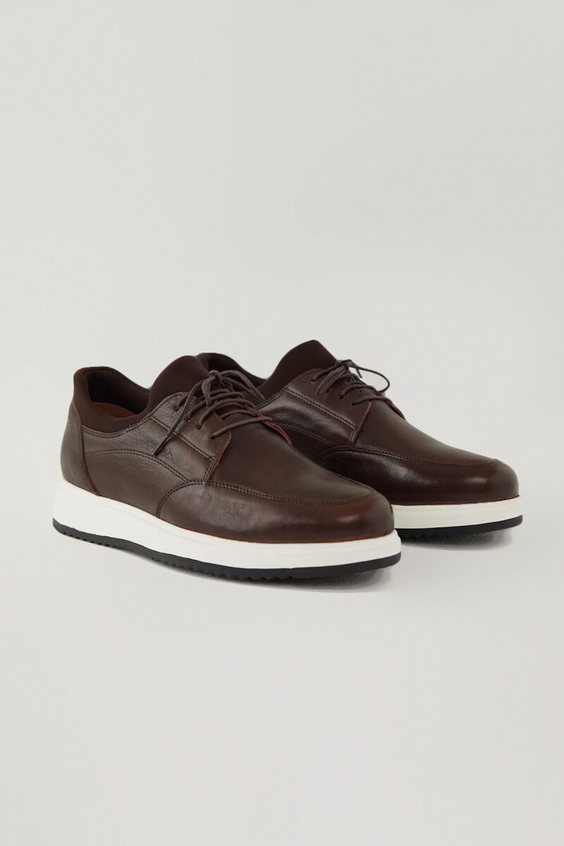 Erkek Kahverengi Yumuşak Dokulu Casual Deri Ayakkabı - 2