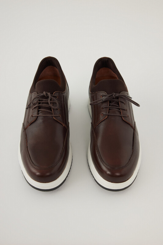 Erkek Kahverengi Yumuşak Dokulu Casual Deri Ayakkabı