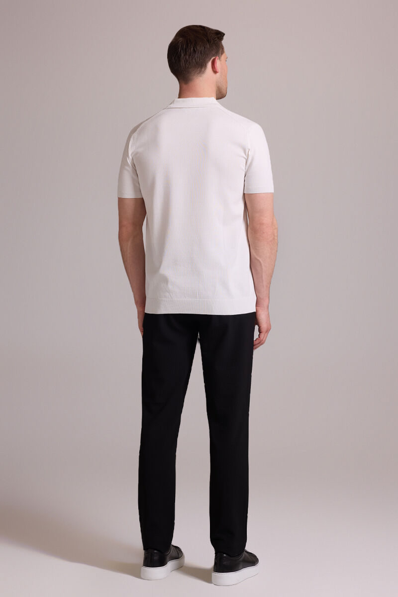 Erkek Kemik Regular Fit Polo Yaka Fermuarlı Triko Tişört - 8