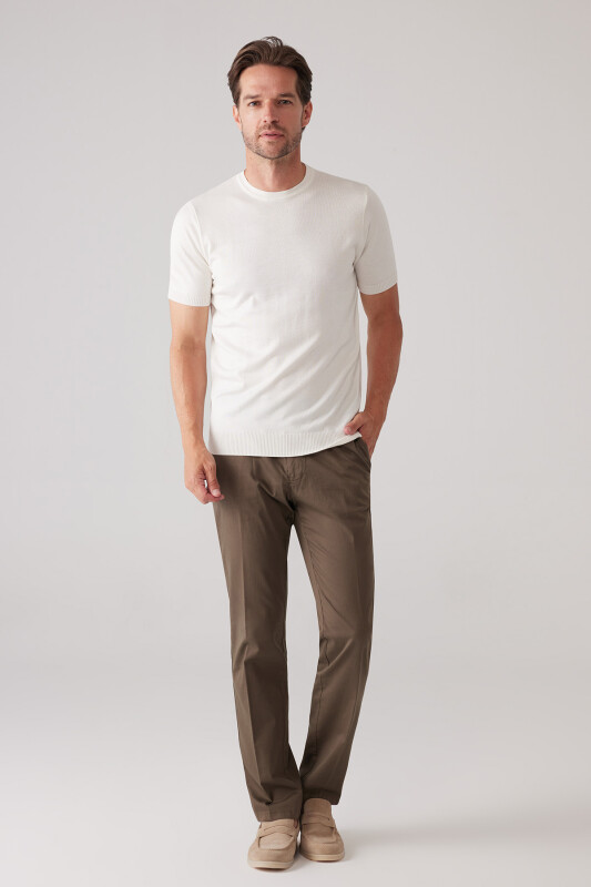 Erkek Kemik Slim Fit Bisiklet Yaka Yazlık Triko Tişört